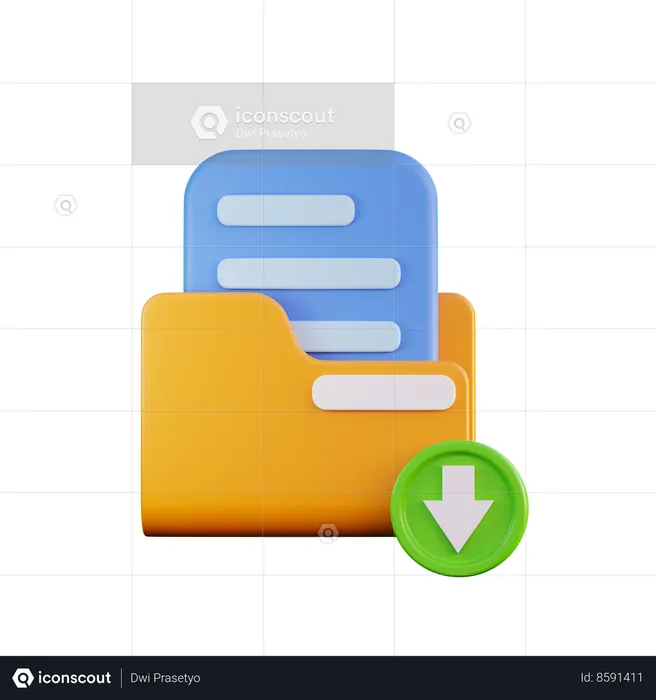 Pasta de download  3D Icon