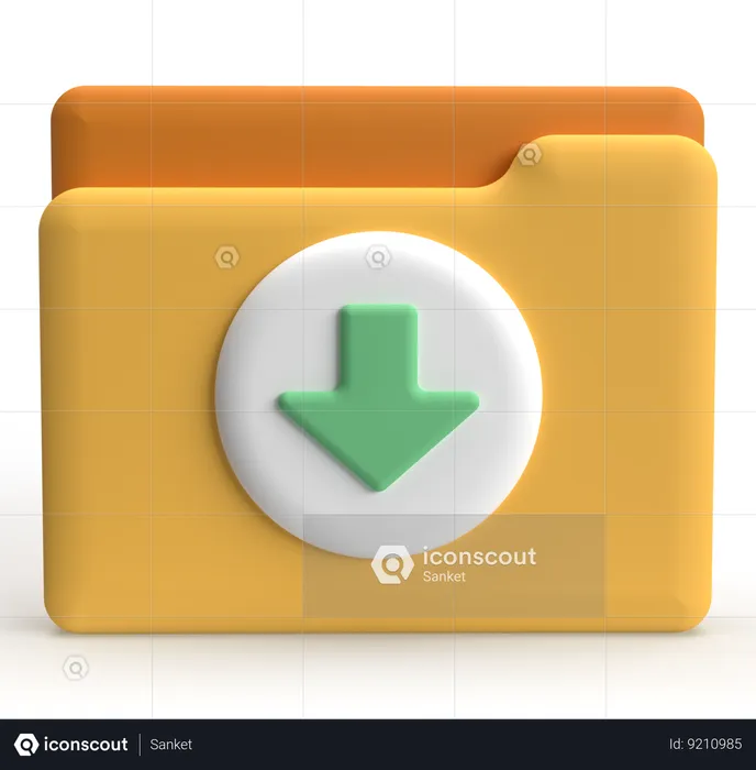 Pasta de download  3D Icon