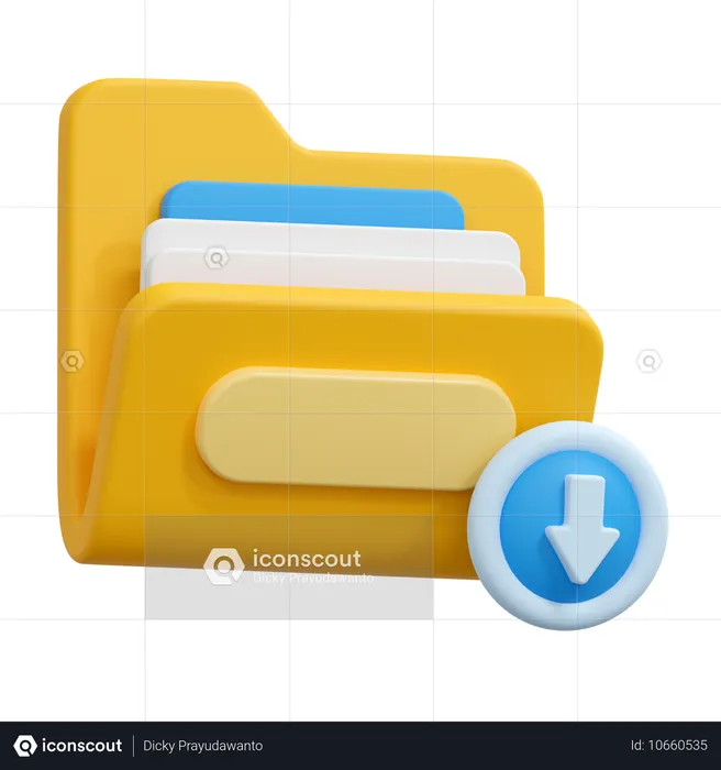 Pasta de download  3D Icon