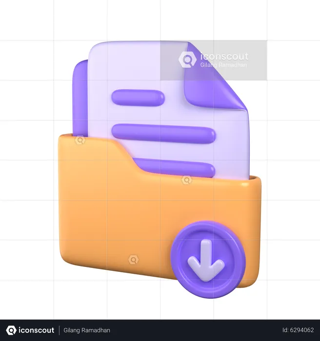 Pasta de download  3D Icon