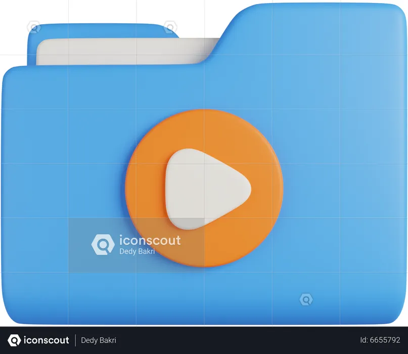 Pasta de vídeo  3D Icon