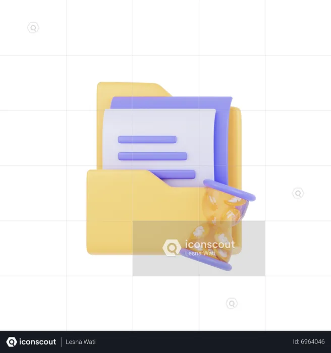 Investimento em pasta  3D Icon