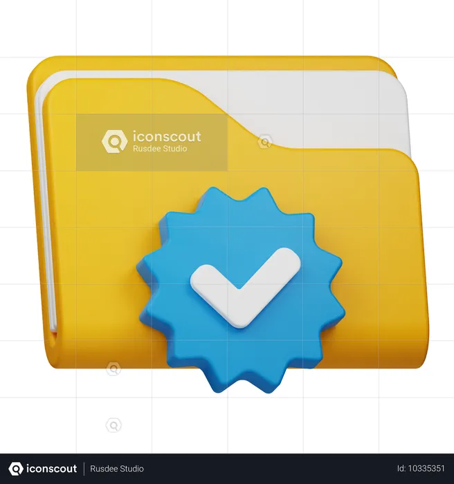 Pasta verificada  3D Icon