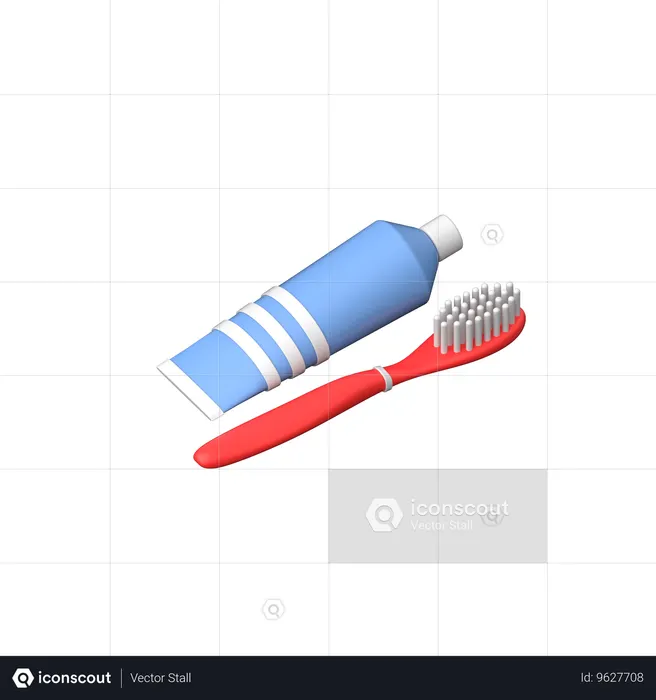 Paste and Brush  3D Icon