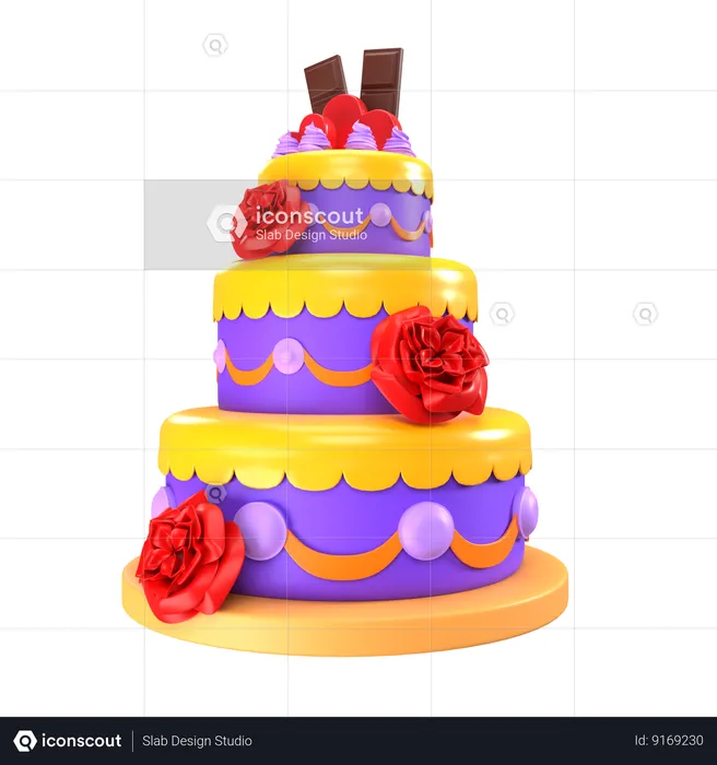 Pastel de boda  3D Icon