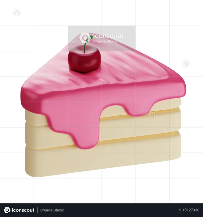 Pastel de cereza  3D Icon