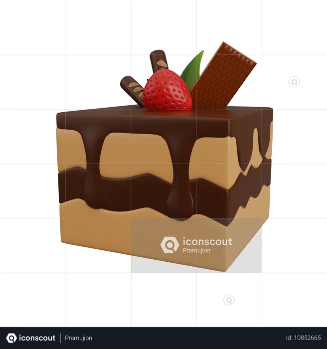 Pastel de chocolate  3D Icon