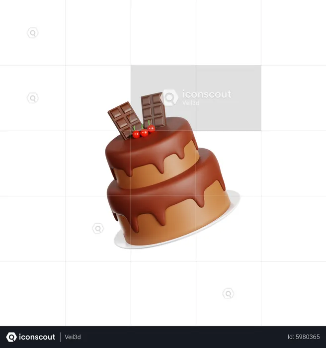 Pastel de chocolate  3D Icon