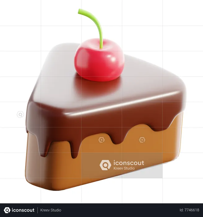 Pastel de chocolate  3D Icon