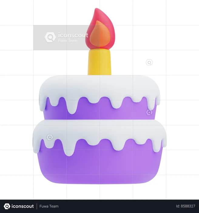 Pastel de cumpleaños  3D Icon