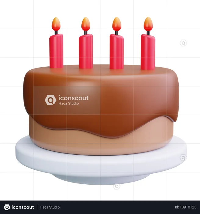 Pastel de cumpleaños  3D Icon