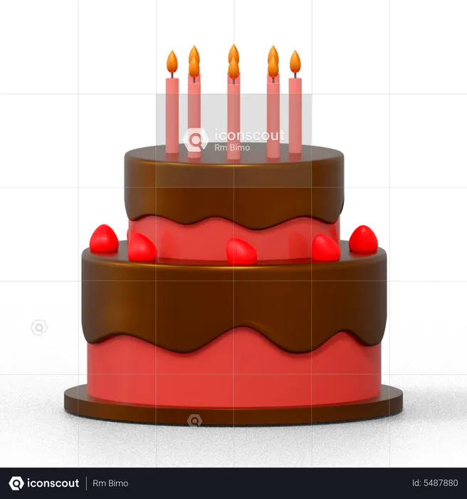 Pastel de cumpleaños  3D Icon