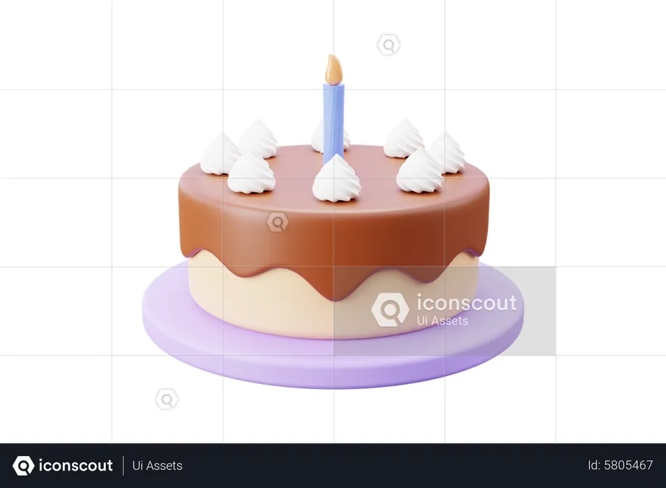 Pastel de cumpleaños  3D Icon