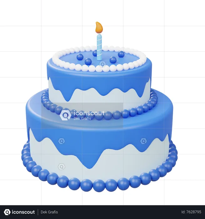 Pastel de cumpleaños  3D Icon