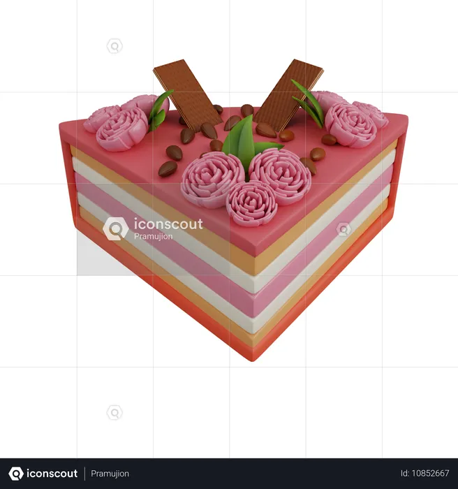 Pastelería de fresa  3D Icon