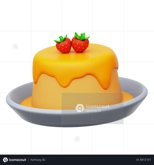 Pastel de pudín  3D Icon