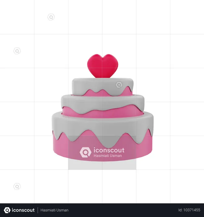 Pastel de san valentin  3D Icon