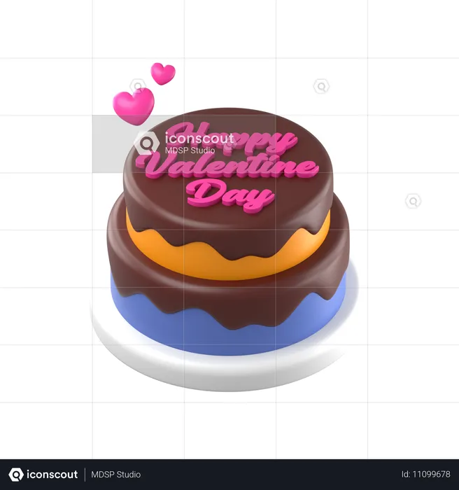 Pastel de san valentin  3D Icon