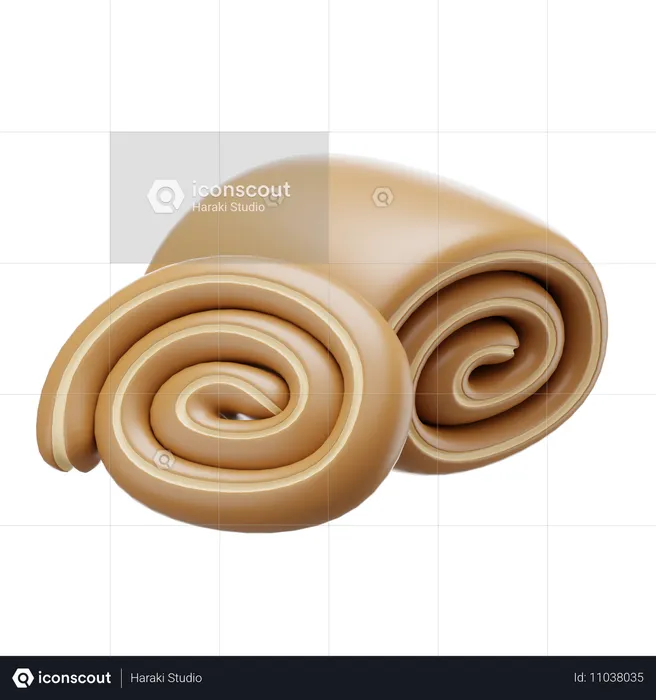 Pastel de rollo  3D Icon