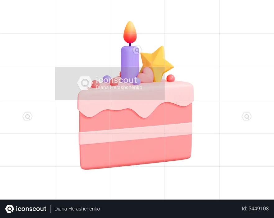 Pedazo de pastel  3D Icon