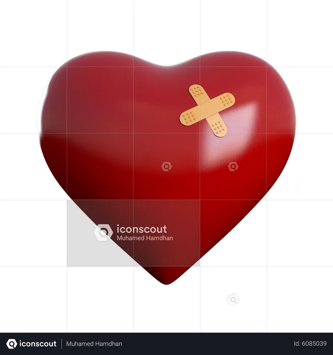 Patched Heart  3D Icon