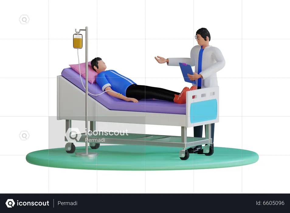 Patient visit by doctor  3D Illustration