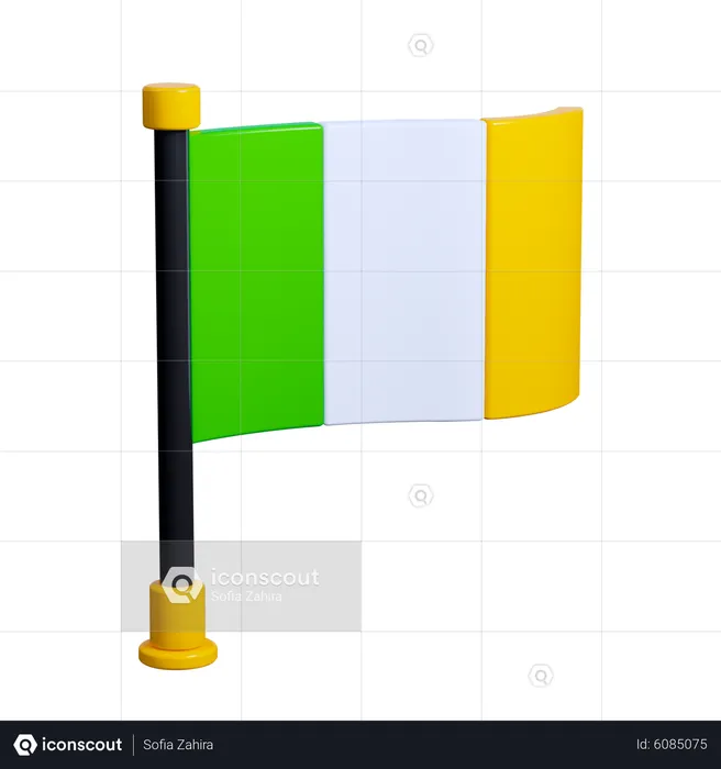 Patrick Day Flag  3D Icon