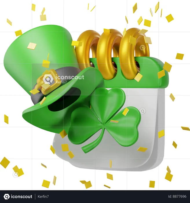 Patricks Day Calendar  3D Illustration