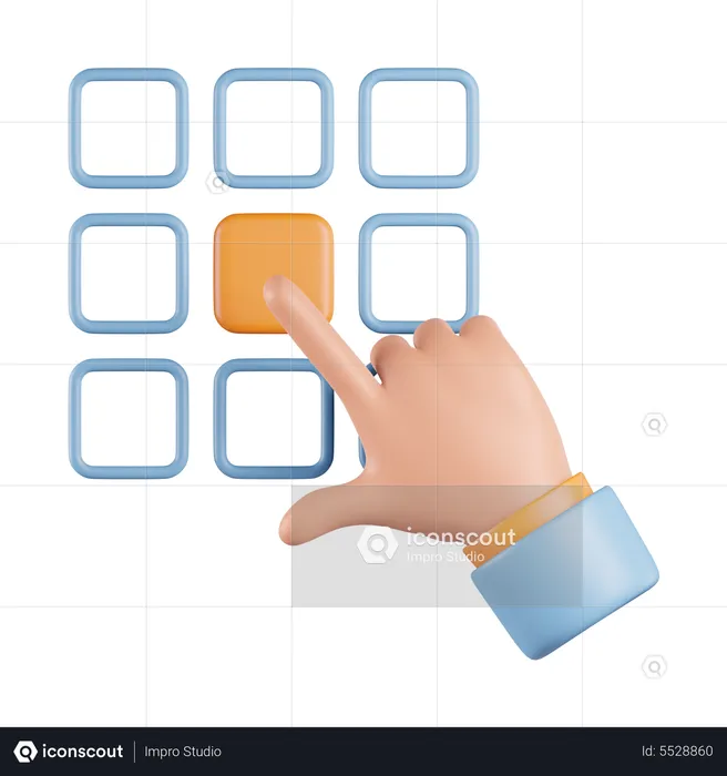 Patrón elegir a mano  3D Icon
