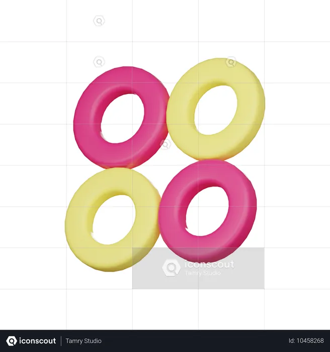 Pattern Donut Abstract Shape  3D Icon