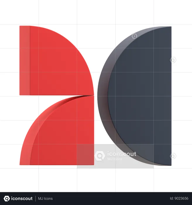 Pattern Half Circles  3D Icon