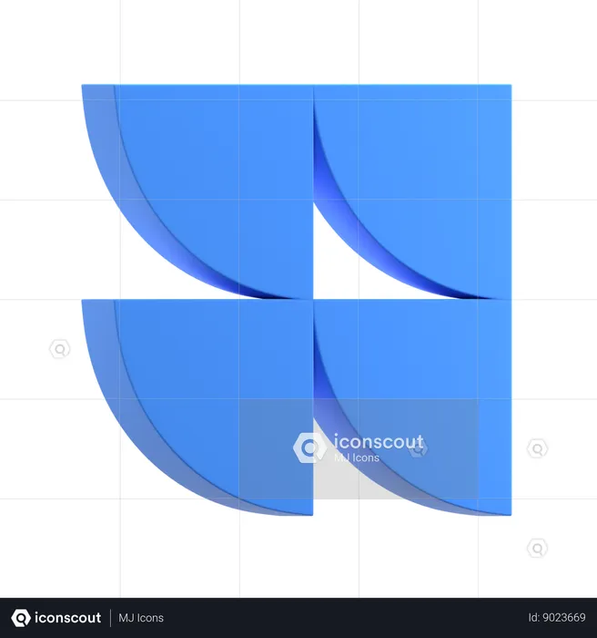 Pattern Quater Circles  3D Icon