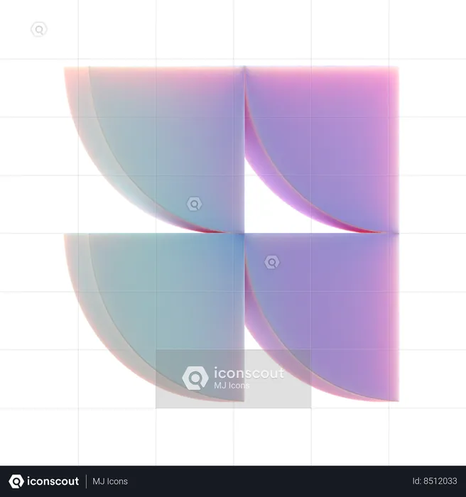 Pattern Quater Circles  3D Icon