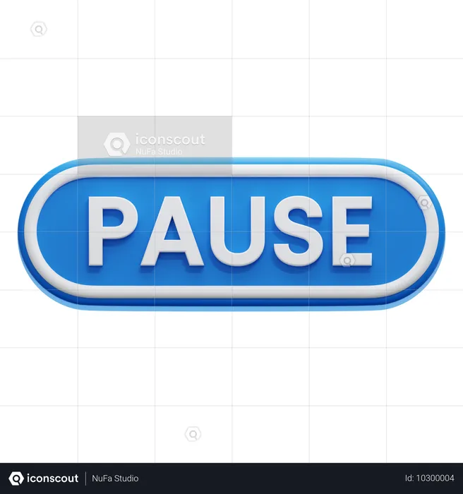 Pause Button  3D Icon