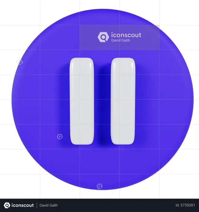 Pause Button  3D Icon