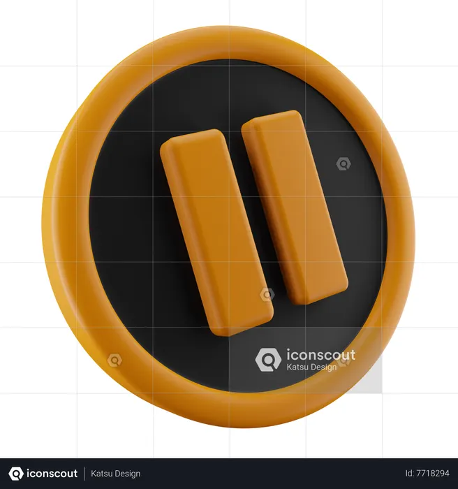 Pause Button  3D Icon