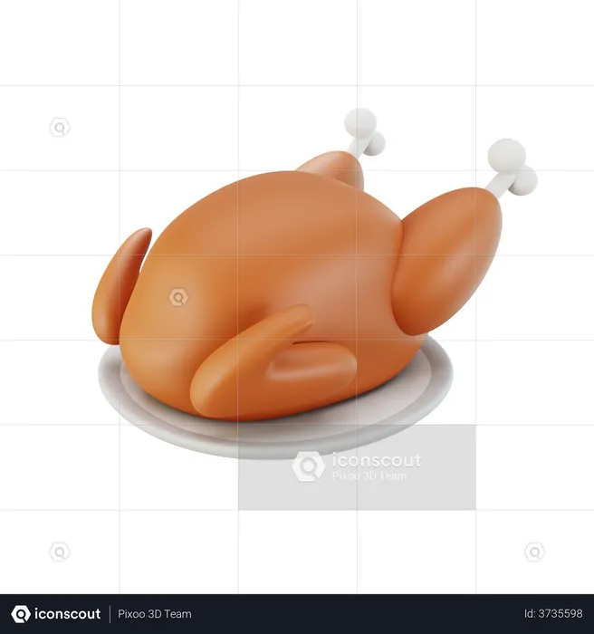 Pollo pavo  3D Illustration