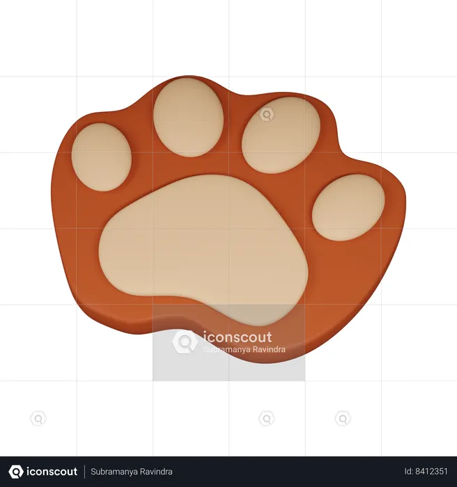 Paw Print  3D Icon