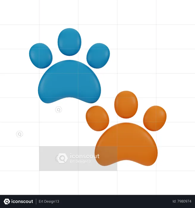 Paw Print  3D Icon