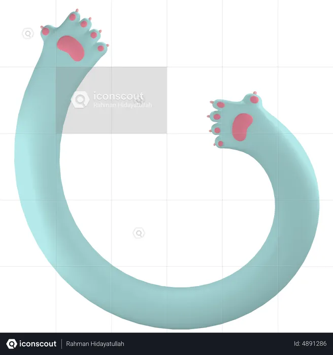 Paw Two Hand Gesture  3D Icon