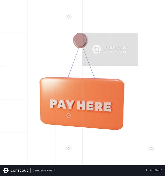 Pay Here Board  3D Icon