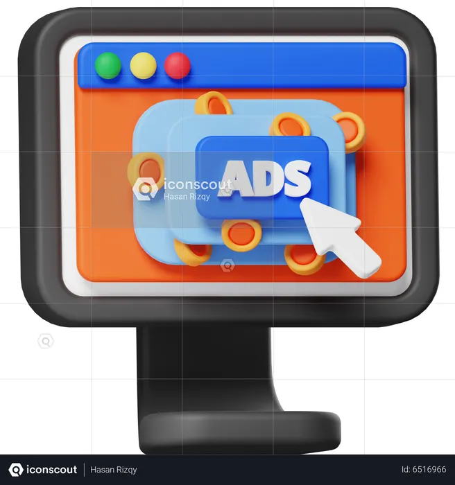 Pay Per Click  3D Icon