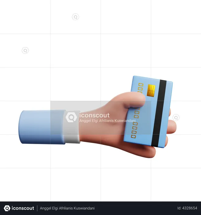 Pay Via Card  3D Illustration