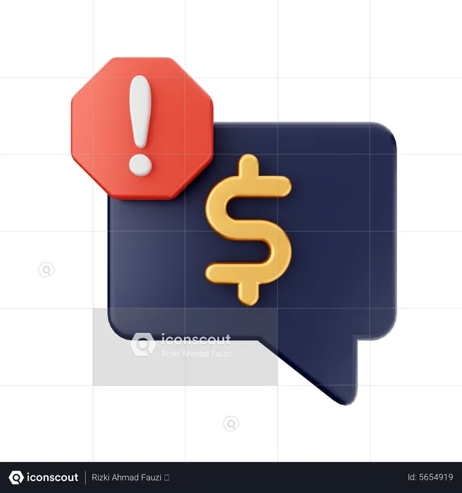 Payment Alert Chat  3D Icon