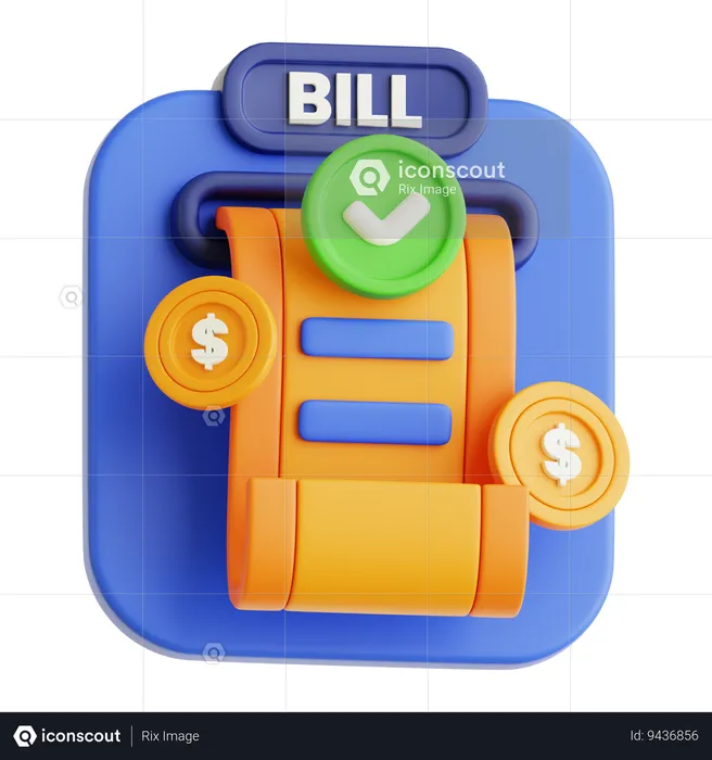 Payment bill  3D Icon
