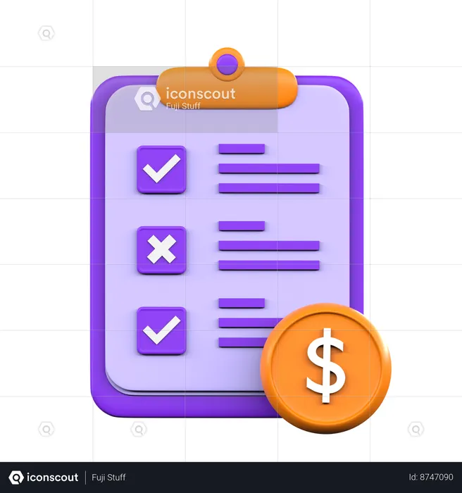 Payment Checklist  3D Icon