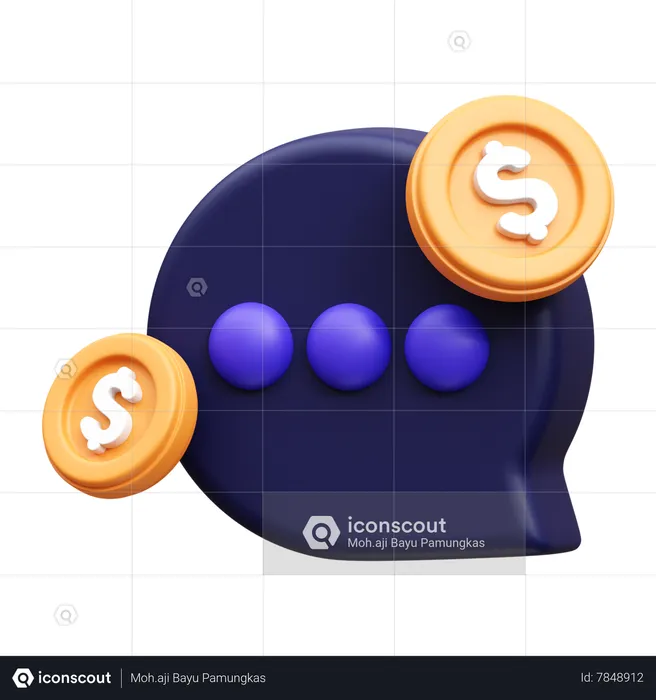 Payment Conversation  3D Icon