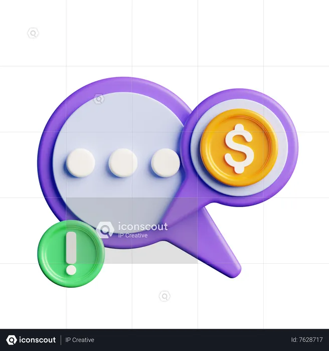 Payment Conversation  3D Icon