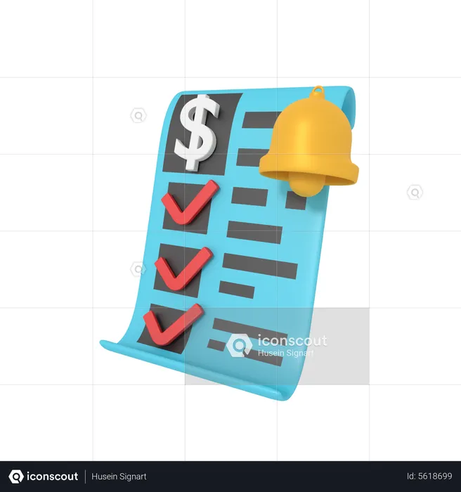 Invoice notification  3D Icon