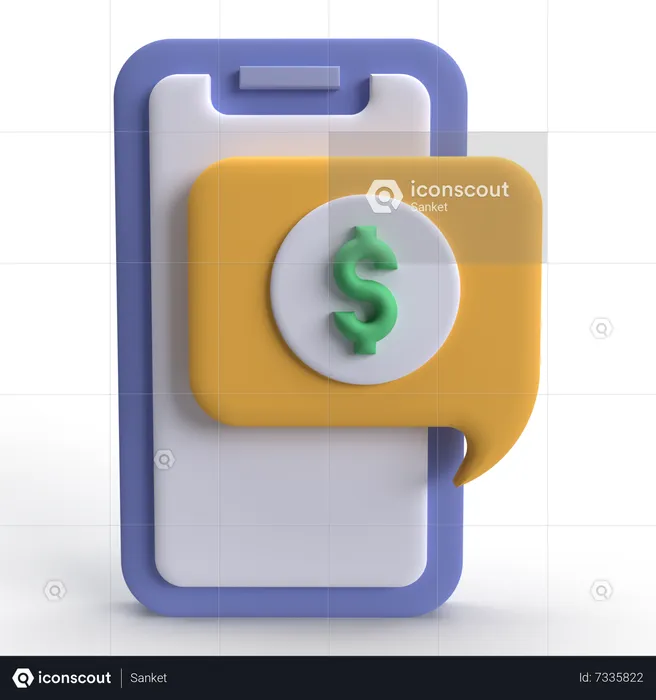 Payment Massage  3D Icon